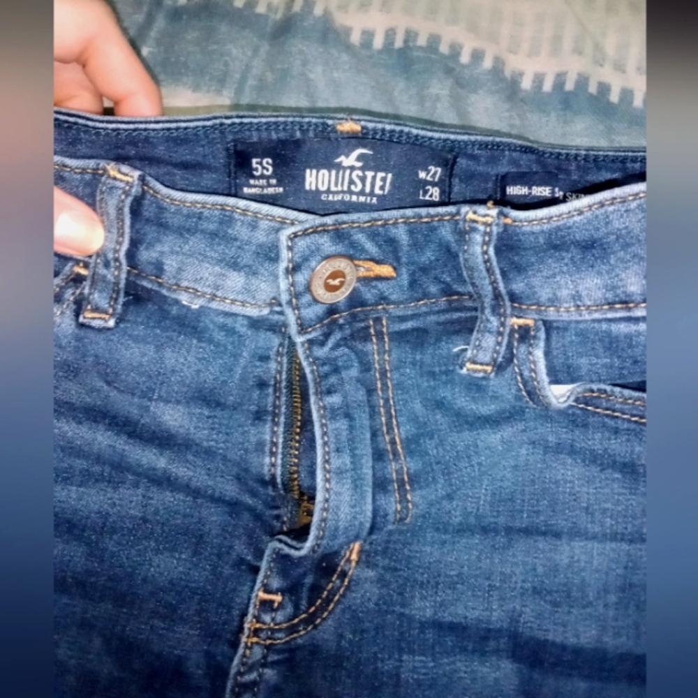 Hollister high rise super skinny cut off jean shorts